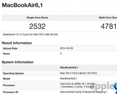 新款MacBook Air跑分出炉:性能小幅提升